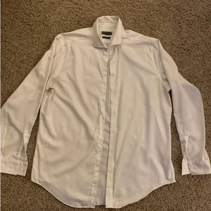 Calvin Klein White Men's Slim Tall Button Down- Size XL